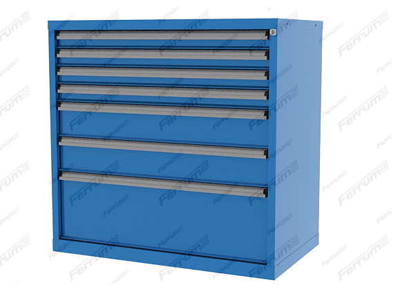 Тумба инструментальная металлическая TITAN, 7 ящиков, 1000мм 45.44701-5015 (синий)