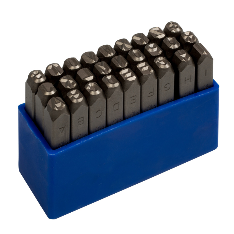 KING TONY Набор ударных клейм 5 мм, буквы-латиница, 27 предметов  11427SQ05